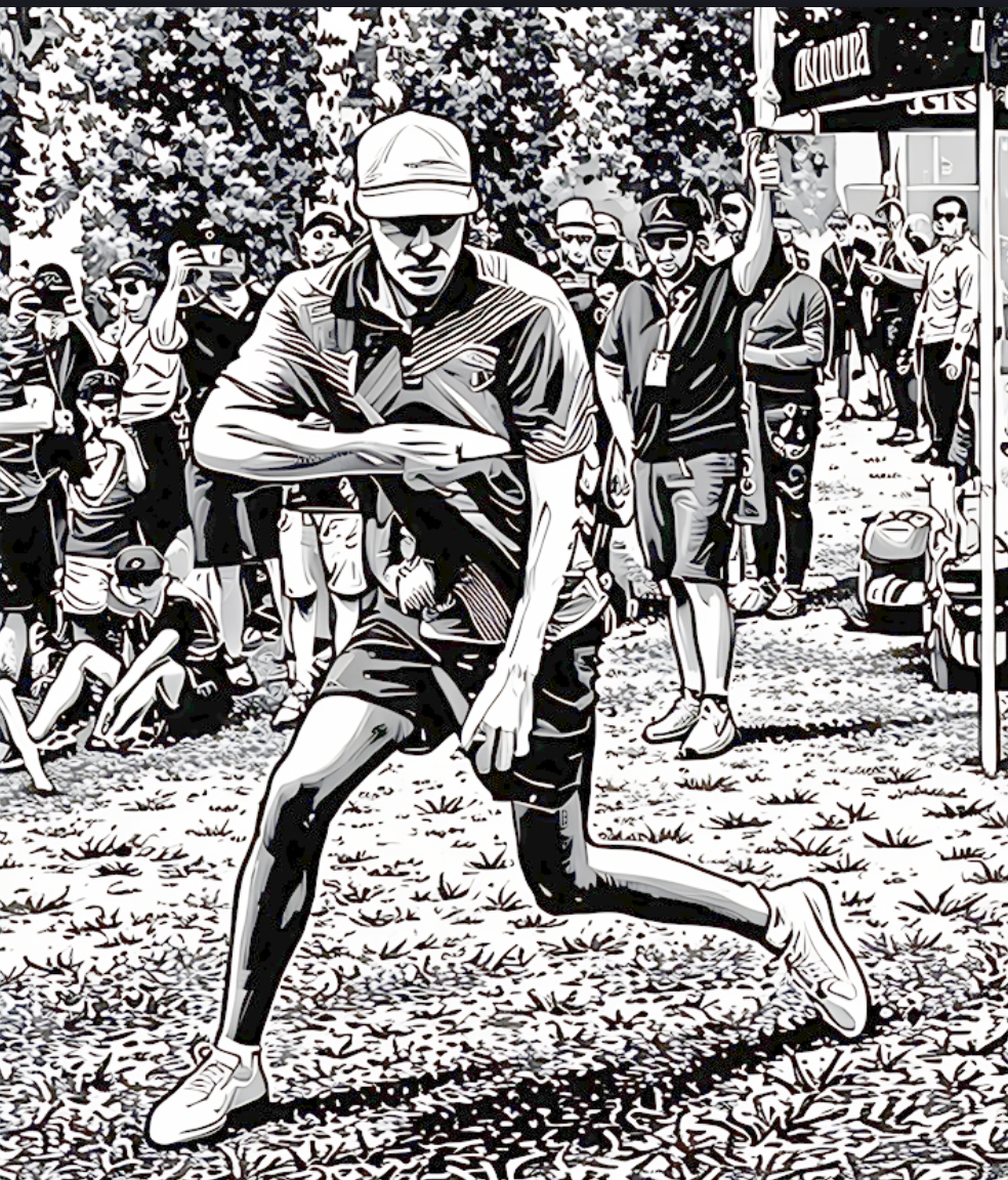 Disc golf power pocket position with elbow leading and disc moving on a flat pull line